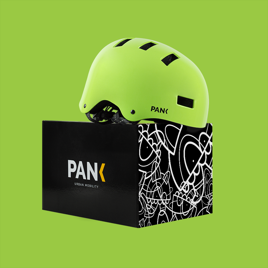PANK  Cascos de patinete y bici para niños de 6-13 años - Verde Ash